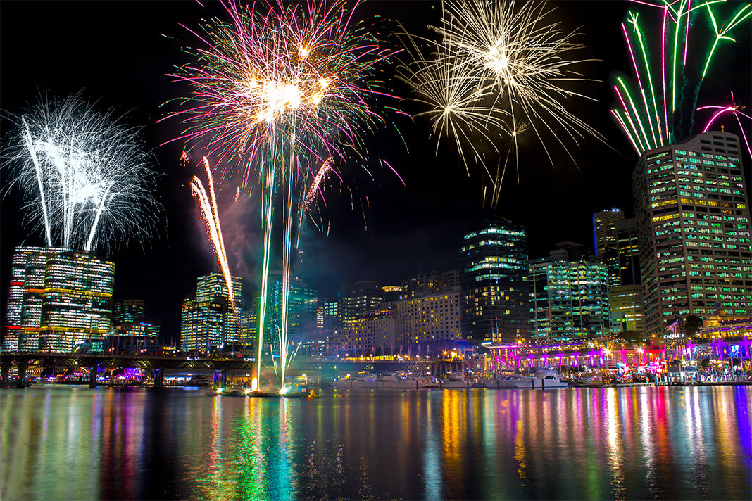 Sydney Vivid Festival | Fireworks | Night Sky | City | Landscape Photography | Wall Art